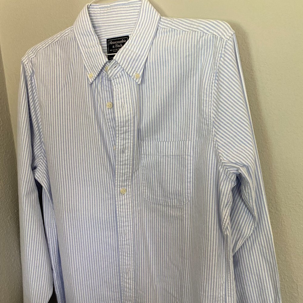 Abercrombie & Fitch long sleeve shirt with blue/white stripes